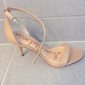 Sam Edelman nude patent sandal heels